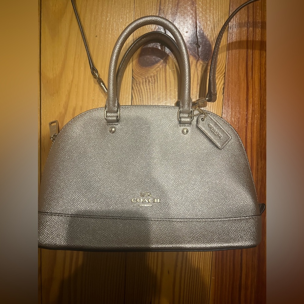 Coach metallic gold crossbody purse